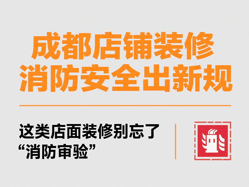 成都店鋪裝修消防安全出新規(guī)：這類店面裝修別忘了 “消防審驗