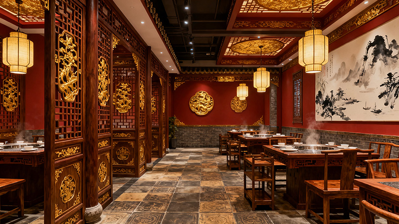 火鍋店裝修大氣效果圖錦集，打造差異化的風格！