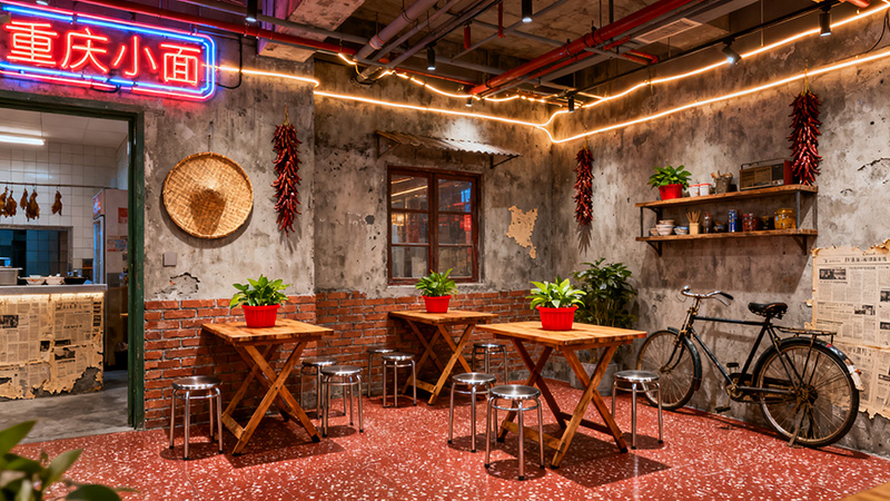重慶小面店鋪裝修設(shè)計解析（附重慶小面裝修效果圖片大全）